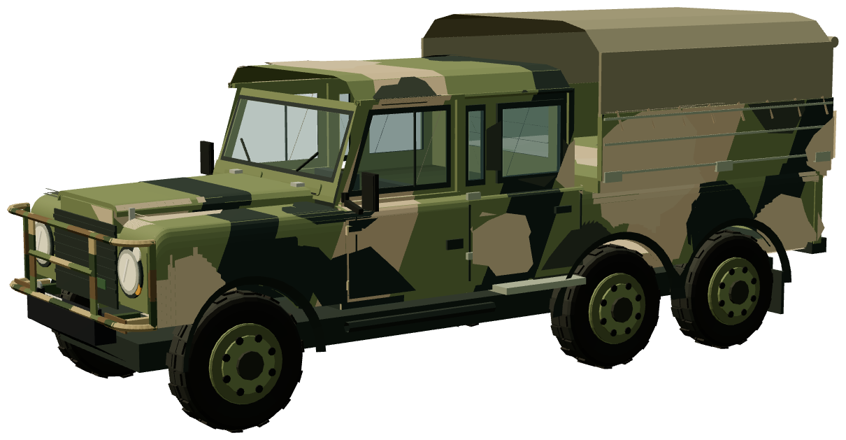 Perentie 6×6 Dual Cab — three-quarter view, registry 3D render