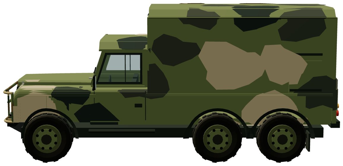 Perentie 6×6 Hard Top — side view, registry 3D render
