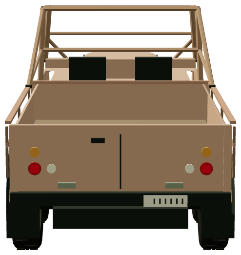 Perentie 6×6 Oman Logistics Vehicle — rear view, registry 3D render