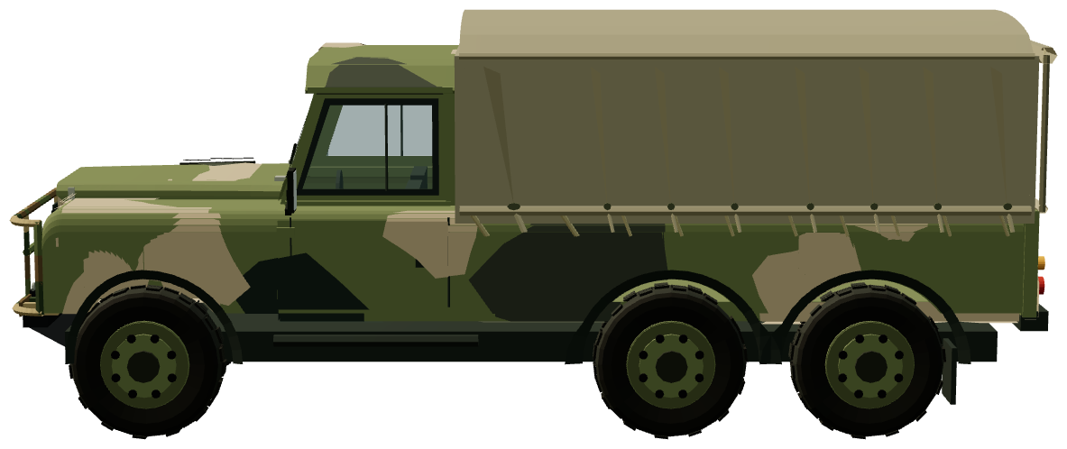 Perentie 6×6 Canvas — side view, registry 3D render
