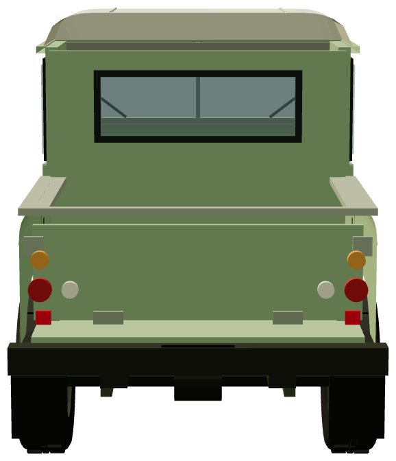 Peter Rabbit Series IIA — rear view, registry 3D render