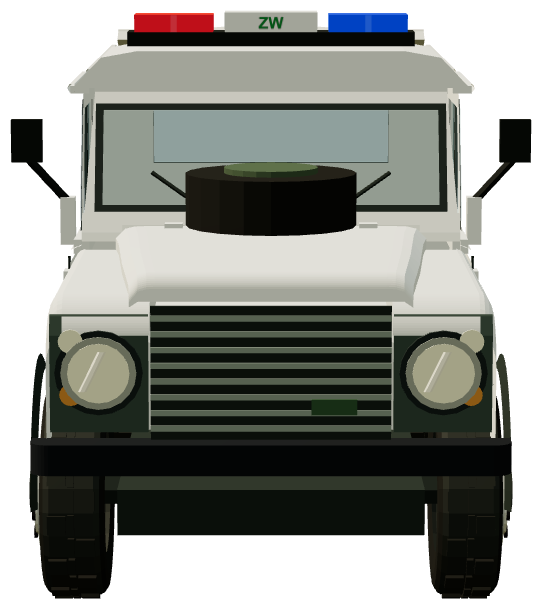 PKW UNIFIL Zandarmeria Wojskowa Defender 110 — front view, registry 3D render