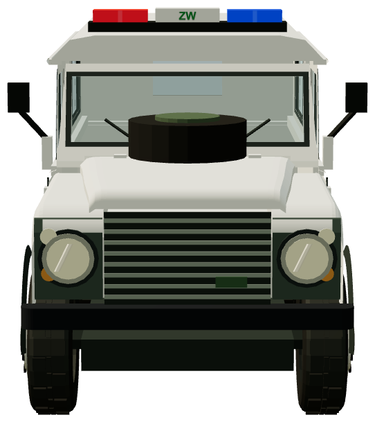 PKW UNIFIL Zandarmeria Wojskowa Defender 110 Station Wagon — front view, registry 3D render