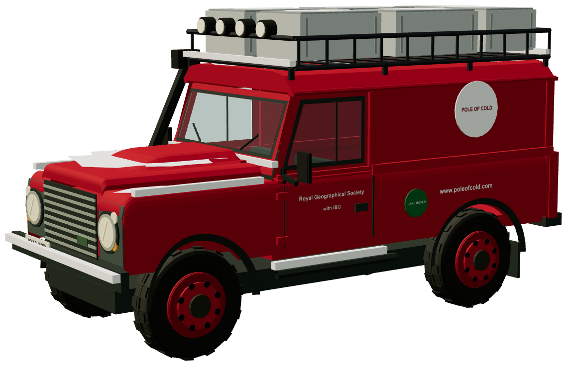 Pole of Cold Defender 110 — three-quarter view, registry 3D render