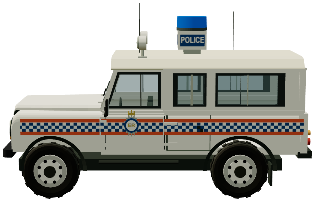 Police 110 — side view, registry 3D render