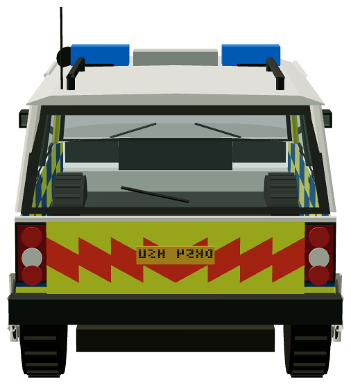 Cheshire Police Range Rover — rear view, registry 3D render