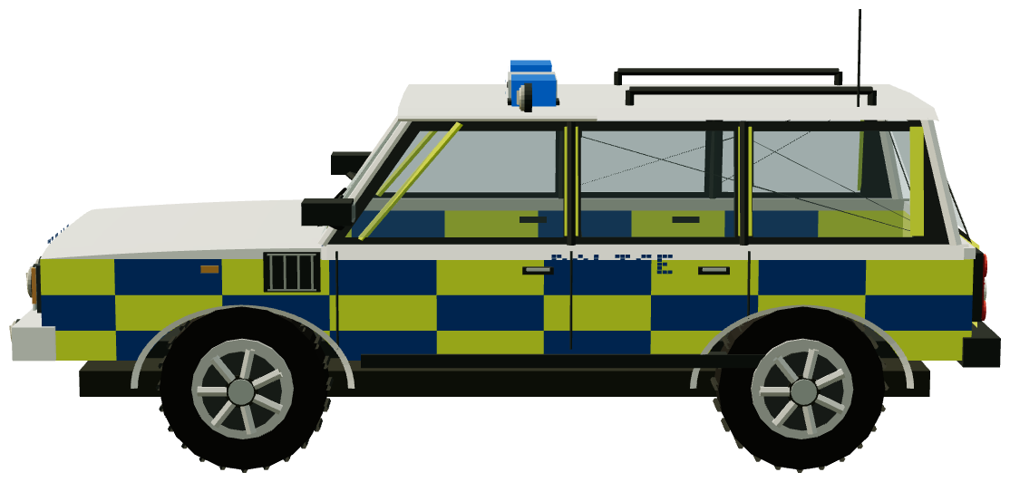 Cheshire Police Range Rover — side view, registry 3D render
