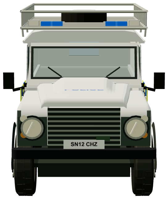Police Scotland Underwater Search Unit Defender 110 — front view, registry 3D render