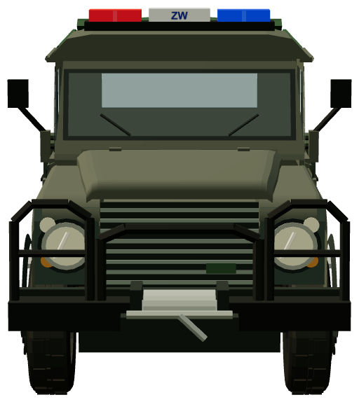 Żandarmeria Wojskowa Defender 110 Soft Top — front view, registry 3D render