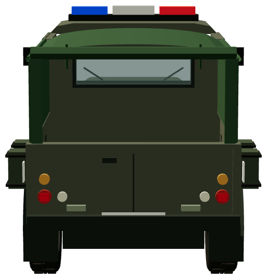 Żandarmeria Wojskowa Defender 110 Soft Top — rear view, registry 3D render
