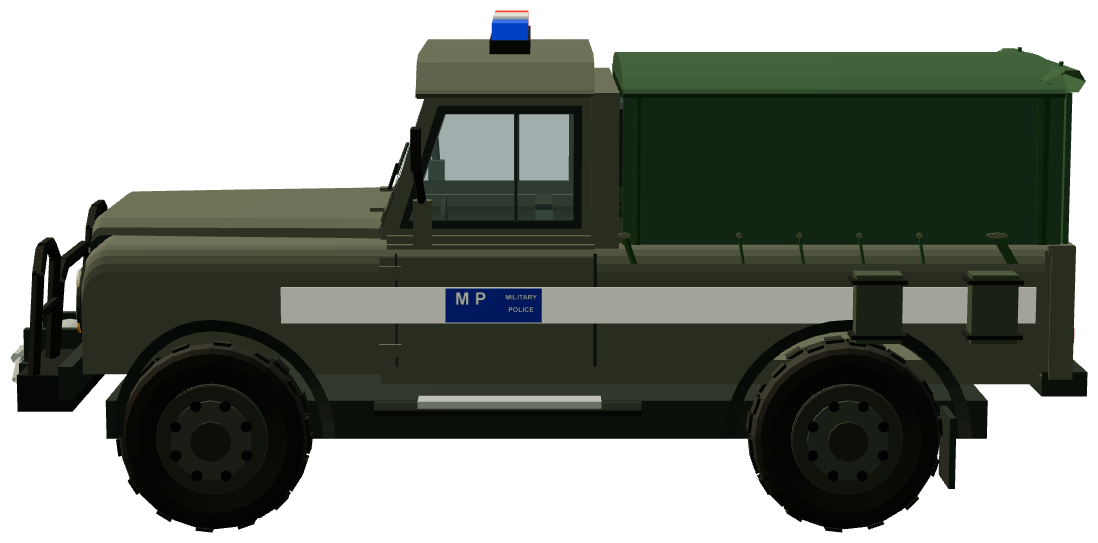 Żandarmeria Wojskowa Defender 110 Soft Top — side view, registry 3D render