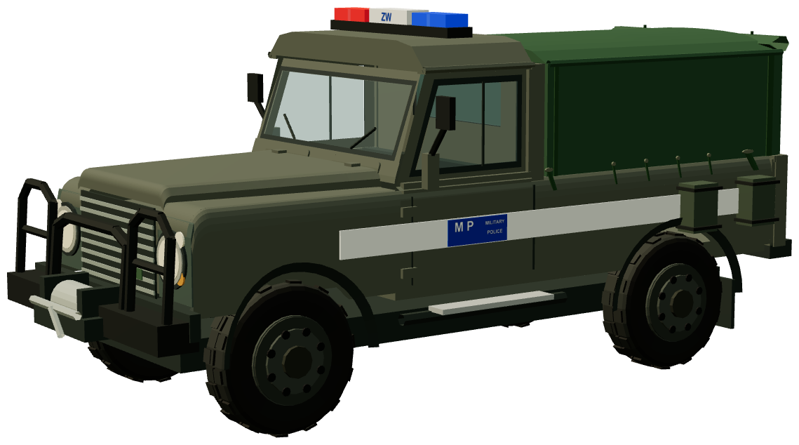 Żandarmeria Wojskowa Defender 110 Soft Top — three-quarter view, registry 3D render