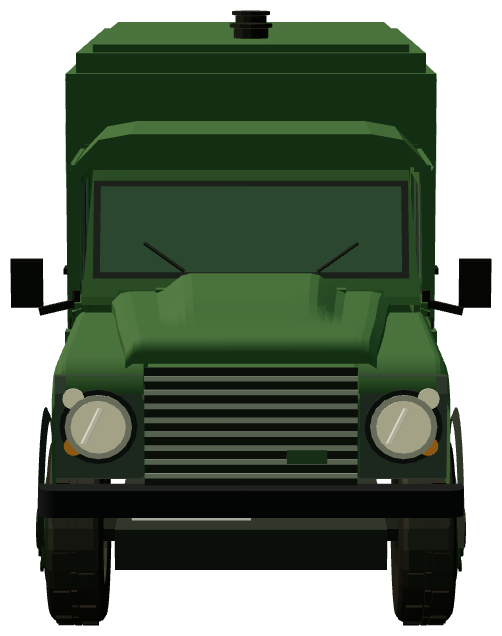 Prince Philip's Defender 130 Gun Bus — front view, registry 3D render