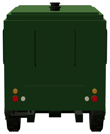 Prince Philip's Defender 130 Gun Bus — rear view, registry 3D render