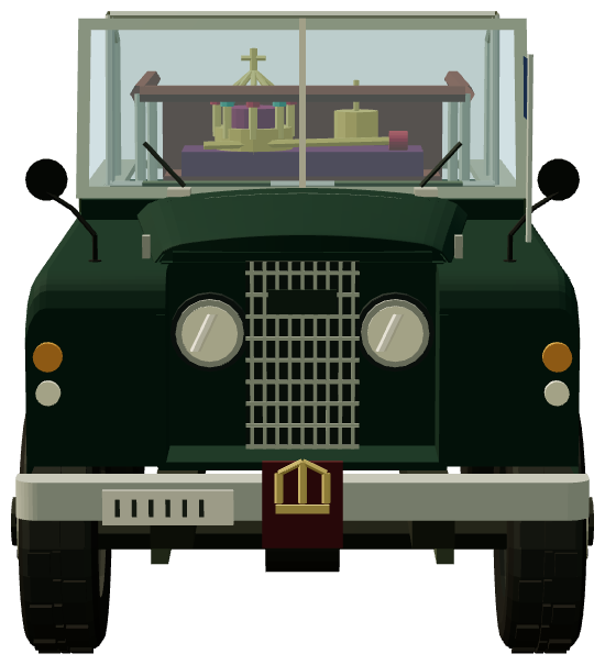 Queen’s Australian Series II — front view, registry 3D render