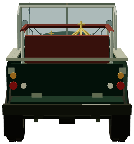 Queen’s Australian Series II — rear view, registry 3D render