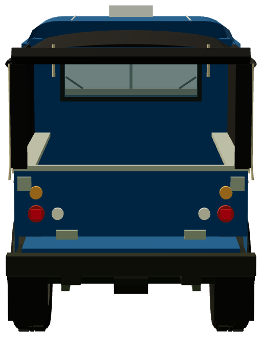 RAC Series I 109 Canvas Road Service — rear view, registry 3D render