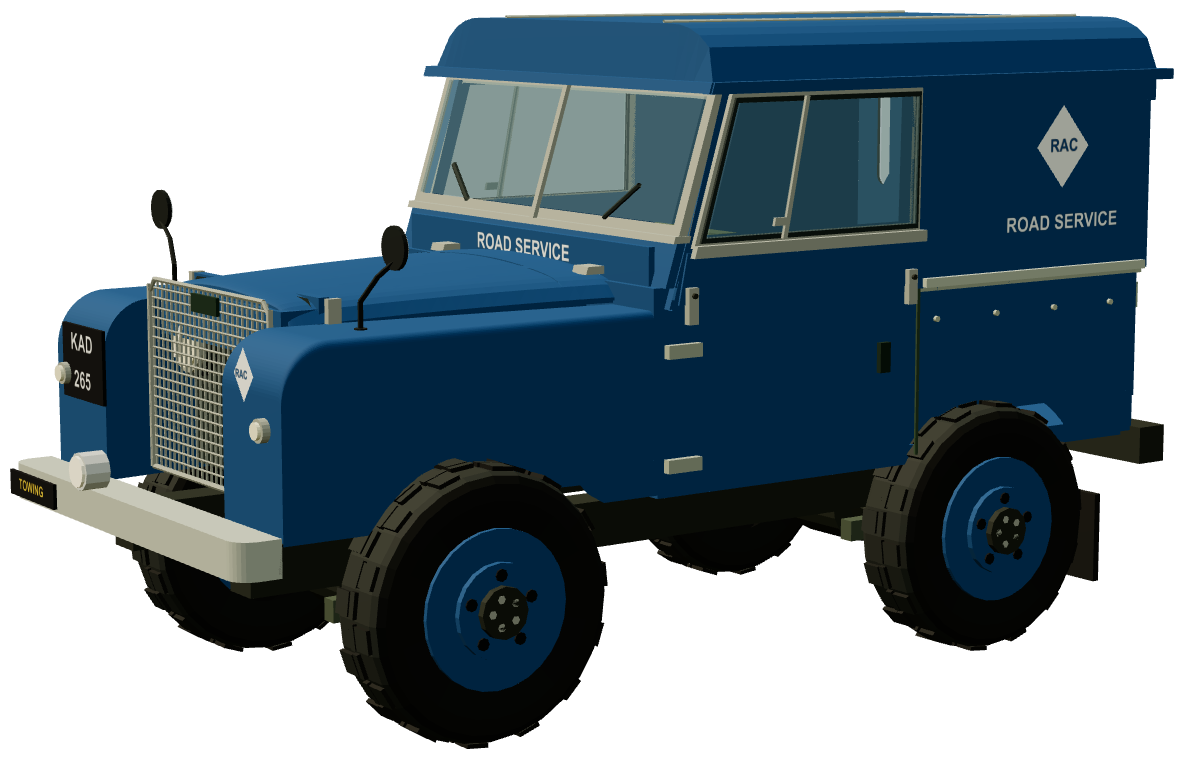 RAC Road Service Series I 80 Hard Top — three-quarter view, registry 3D render