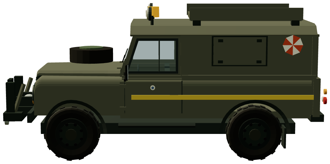 RAF Helicopter Support Vehicle — side view, registry 3D render