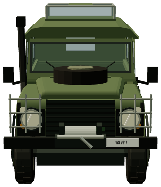 RAF TUM Enhanced Protection Vehicle — front view, registry 3D render