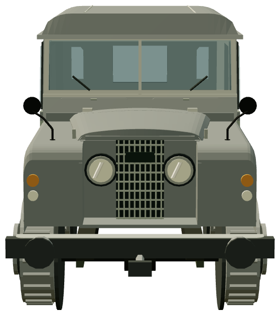 Rail Rover Series II 88 — front view, registry 3D render