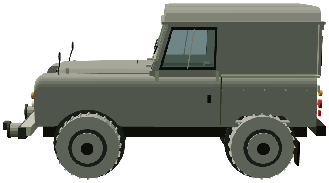 Rail Rover Series II 88 — side view, registry 3D render