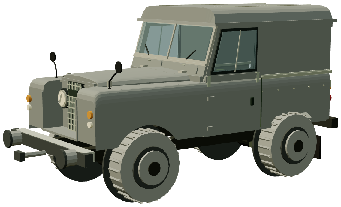Rail Rover Series II 88 — three-quarter view, registry 3D render