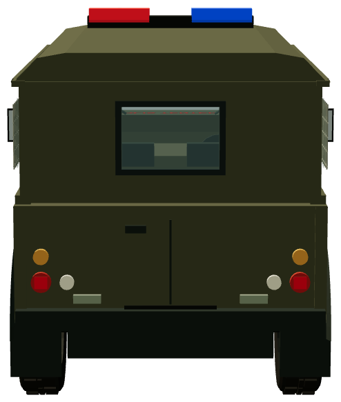 RBAF Military Police Defender 110 — rear view, registry 3D render