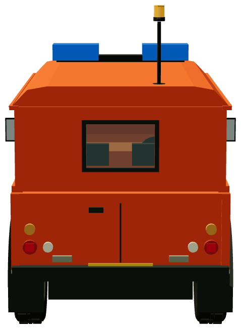 Reddingsbrigade RB 170 Defender 110 — rear view, registry 3D render