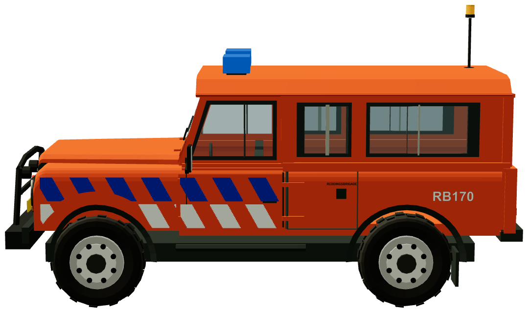 Reddingsbrigade RB 170 Defender 110 — side view, registry 3D render