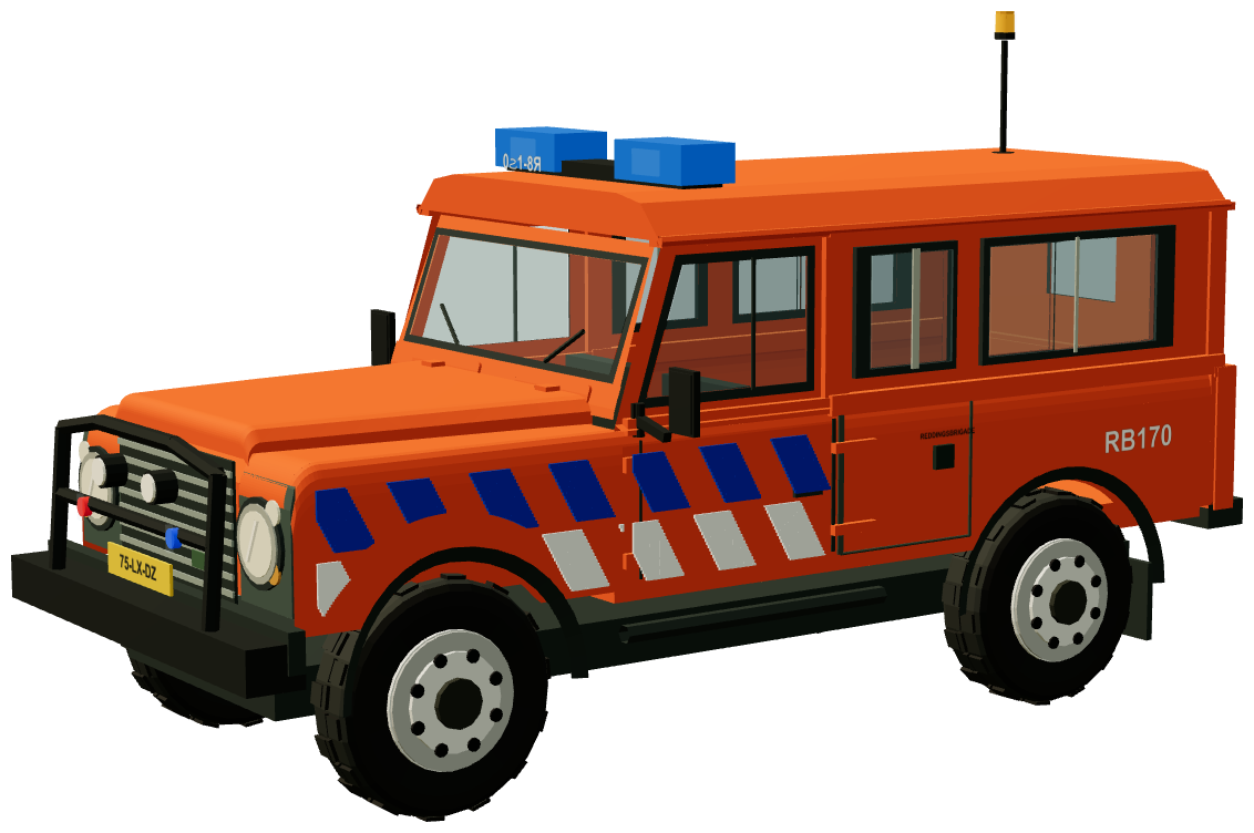 Reddingsbrigade RB 170 Defender 110 — three-quarter view, registry 3D render