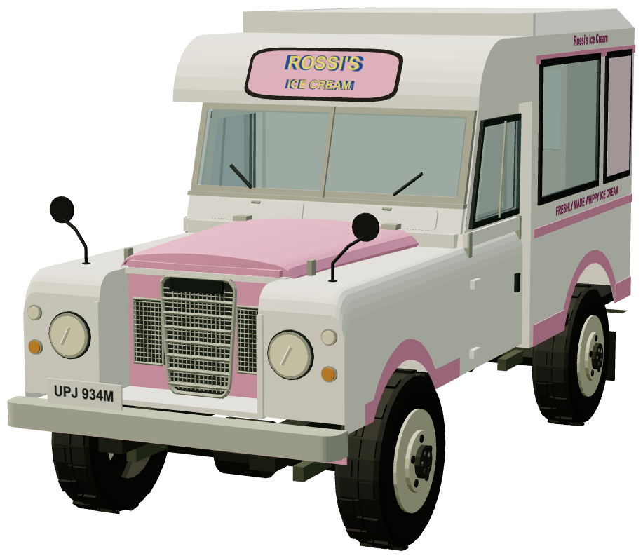 Rossi's Ice Cream Series III 109 — front three-quarter view, registry 3D render