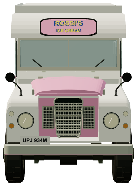 Rossi's Ice Cream Series III 109 — front view, registry 3D render