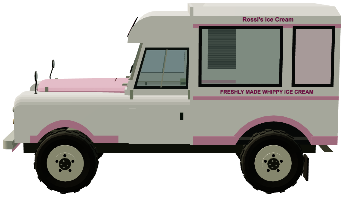 Rossi's Ice Cream Series III 109 — side view, registry 3D render