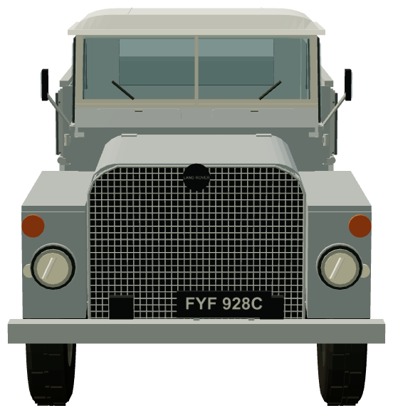 129-inch 30 cwt Prototype Truck ‘Lofty’ — front view, registry 3D render