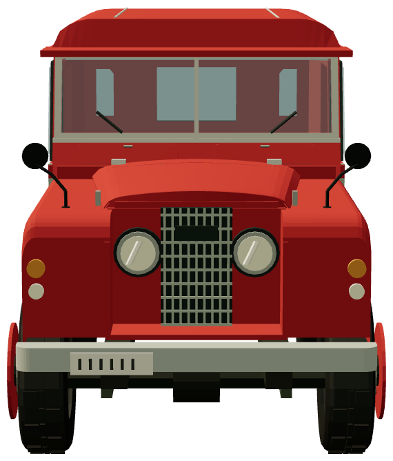 Royal Mail Series IIA 88 hardtop — front view, registry 3D render