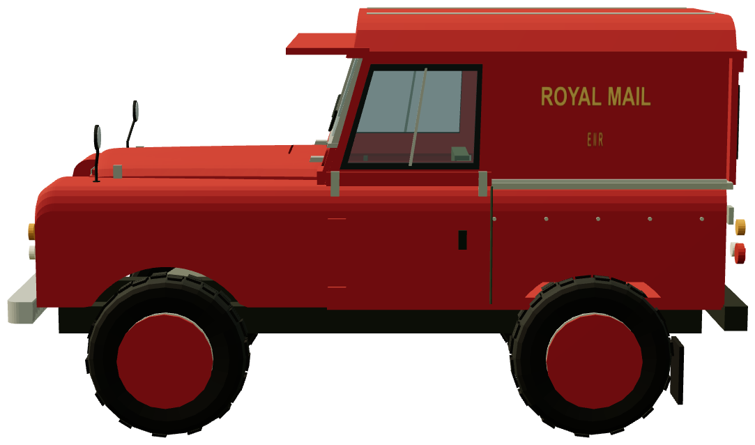 Royal Mail Series IIA 88 hardtop — side view, registry 3D render