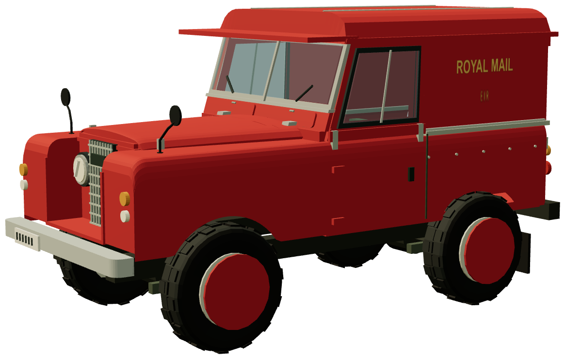 Royal Mail Series IIA 88 hardtop — three-quarter view, registry 3D render