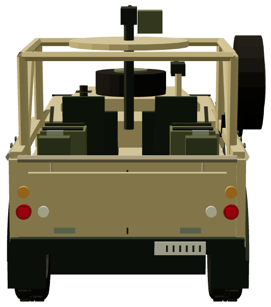 Royal Marines Brigade Patrol Troop WMIK — rear view, registry 3D render