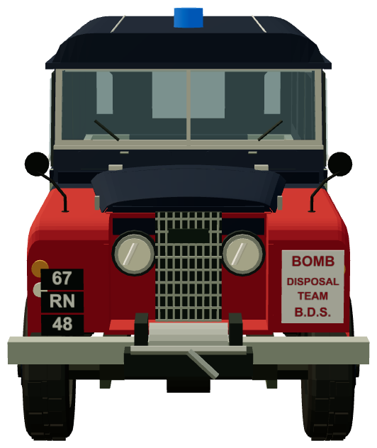 Royal Navy Bomb Disposal — front view, registry 3D render