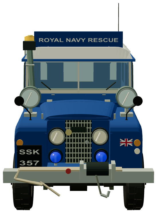 Royal Navy Rescue — front view, registry 3D render