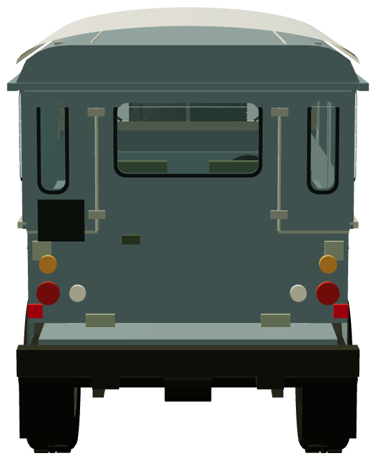 Rudolphs’ London to India — Series I 107 — rear view, registry 3D render
