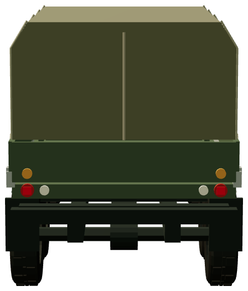 Hotspur Sandringham 139″ Canvas Cargo — rear view, registry 3D render