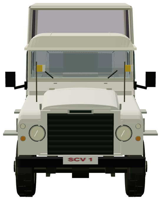 Santana 109 Papamóvil — front view, registry 3D render