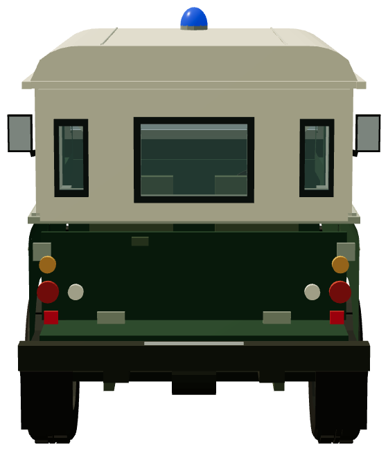 Santana 88 Patrulla Rural — rear view, registry 3D render