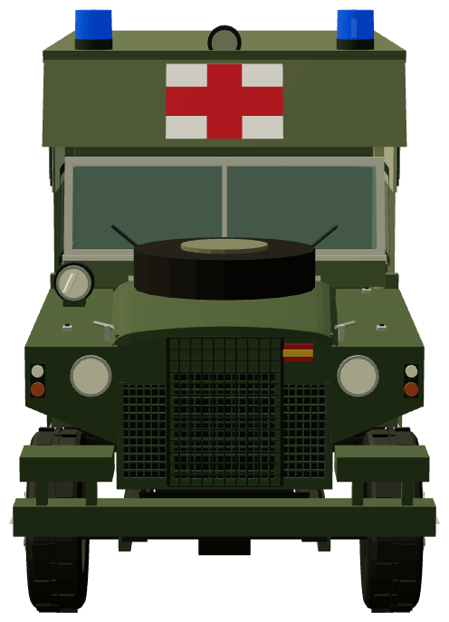 Santana Ambulance — front view, registry 3D render