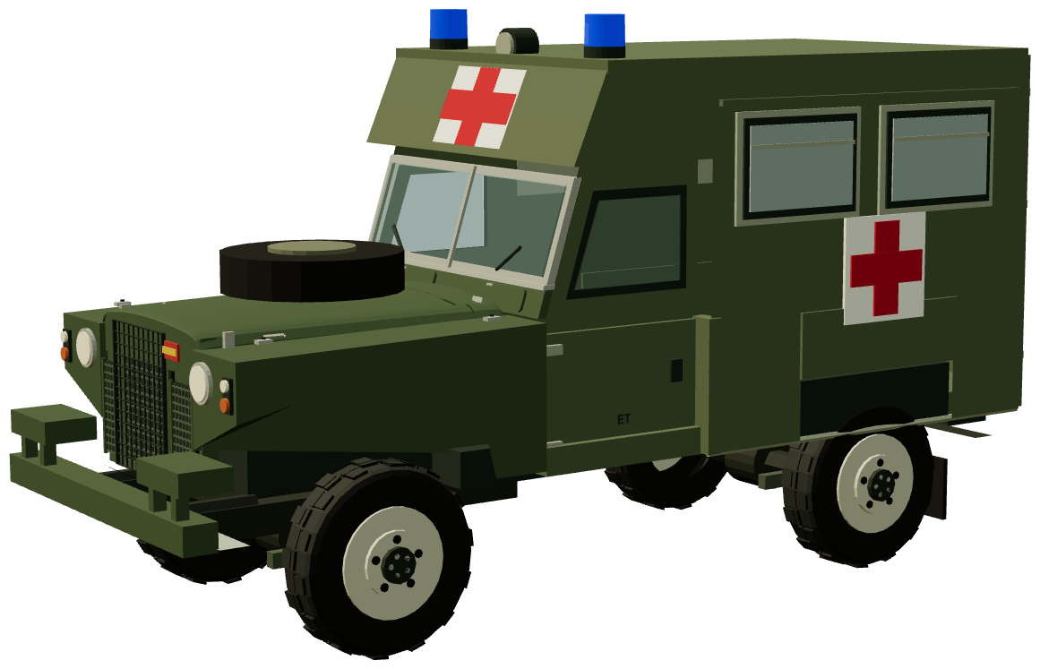 Santana Ambulance — three-quarter view, registry 3D render
