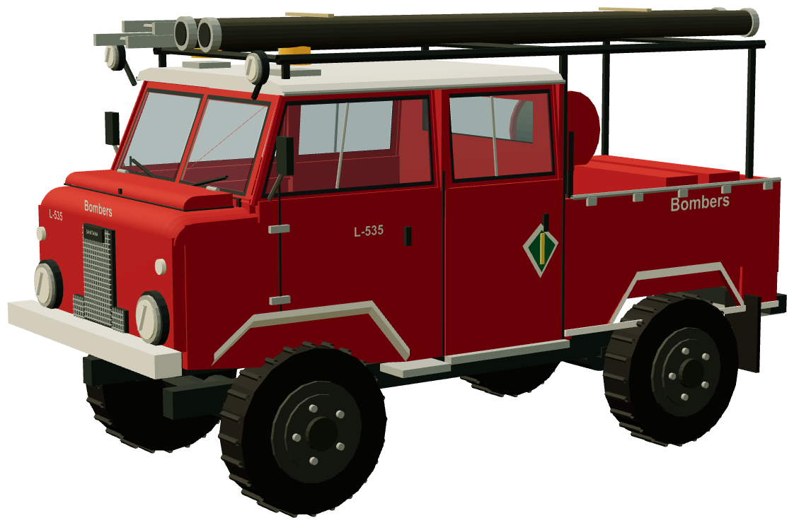 1300 Bomberos Double Cab — three-quarter view, registry 3D render
