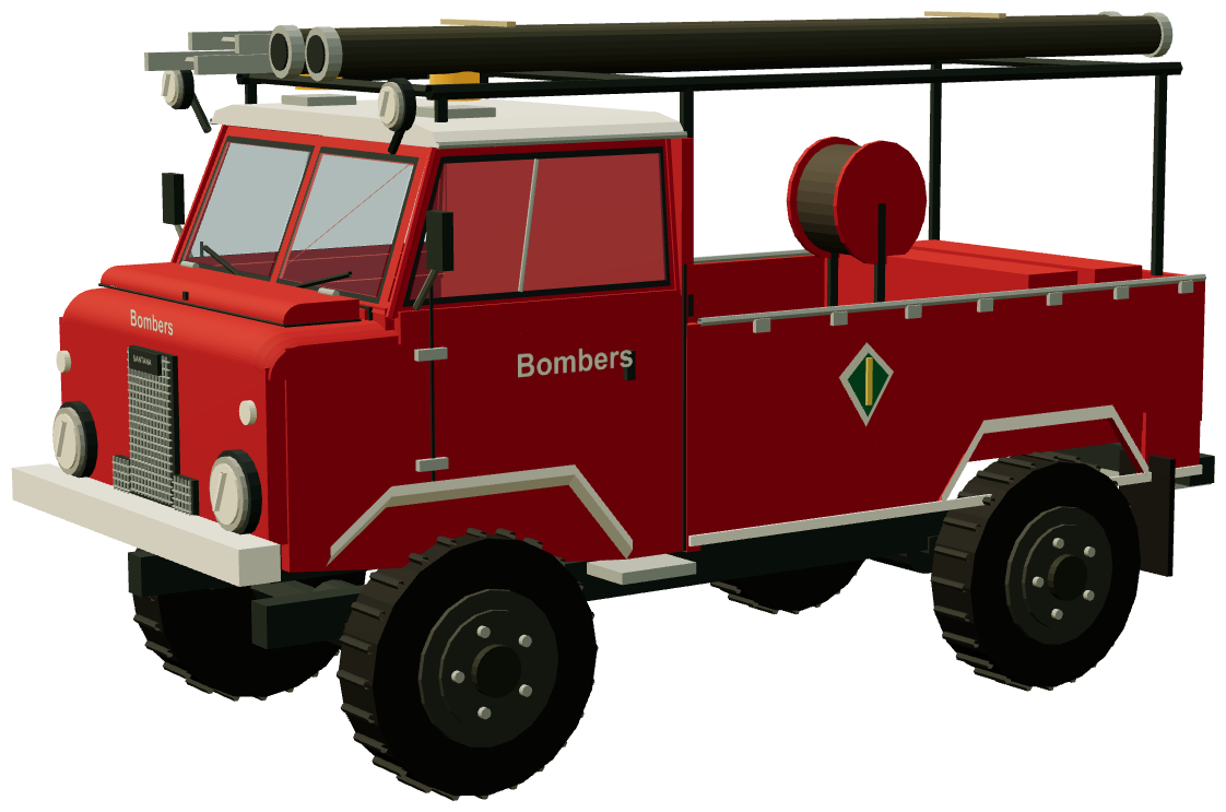 1300 Bomberos — three-quarter view, registry 3D render