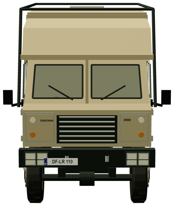 Santana 2000 Autocaravana — front view, registry 3D render